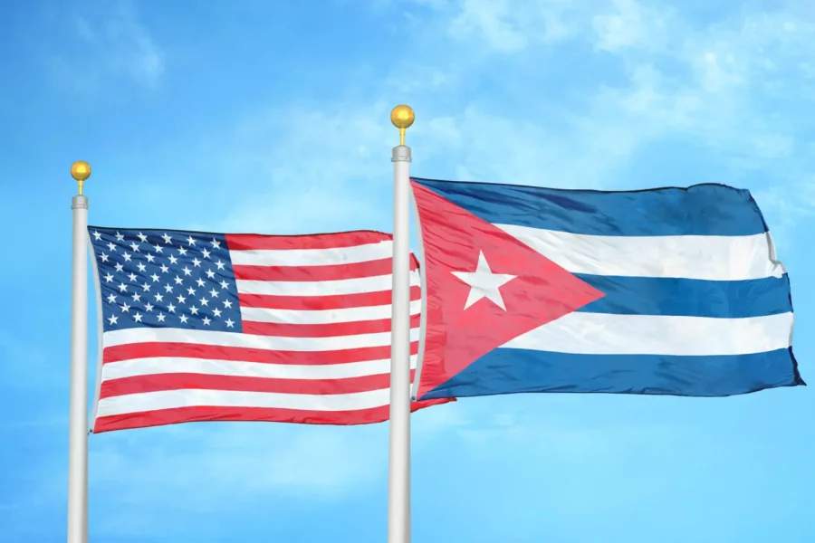 Cuba and USA flags